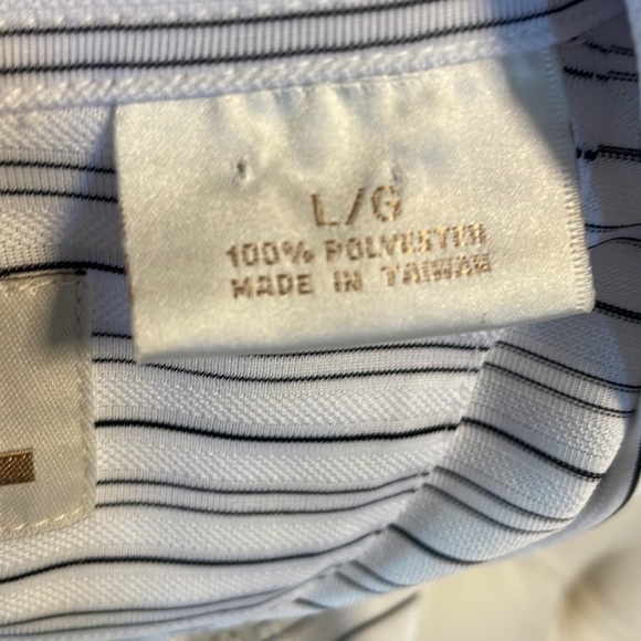 EP PRO TOUR TECH women’s sleeveless GOLF polo shirt striped textured buttons LRG - Picture 8 of 12